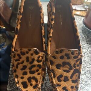 ANTONIO MELANI Leopard Ponyhair Loafers in Brown and Black